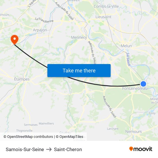 Samois-Sur-Seine to Saint-Cheron map