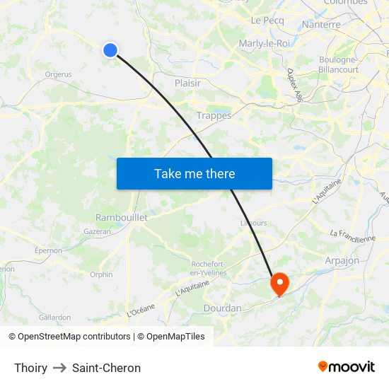 Thoiry to Saint-Cheron map