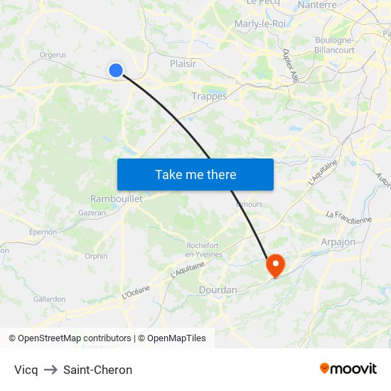Vicq to Saint-Cheron map