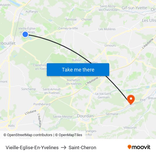 Vieille-Eglise-En-Yvelines to Saint-Cheron map