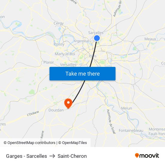 Garges - Sarcelles to Saint-Cheron map