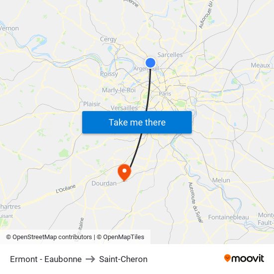 Ermont - Eaubonne to Saint-Cheron map
