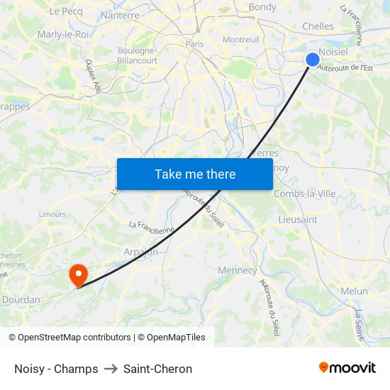 Noisy - Champs to Saint-Cheron map