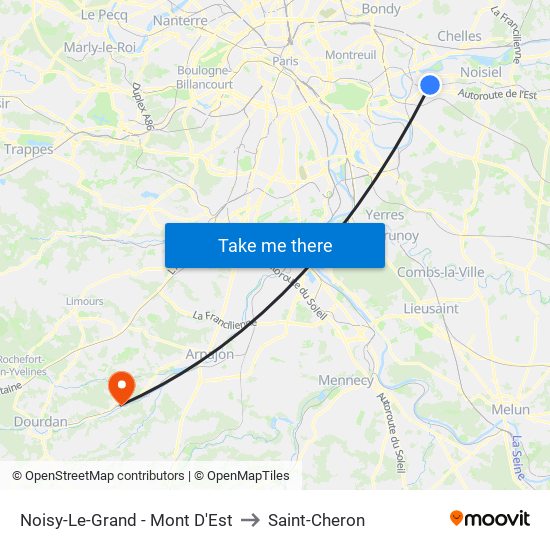 Noisy-Le-Grand - Mont D'Est to Saint-Cheron map