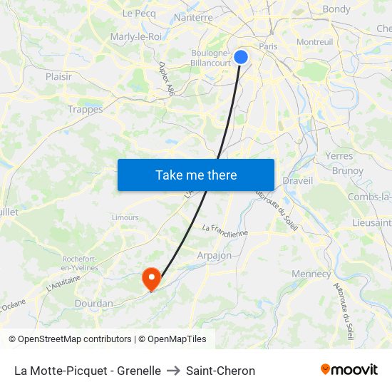 La Motte-Picquet - Grenelle to Saint-Cheron map