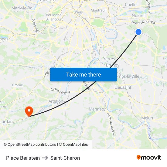 Place Beilstein to Saint-Cheron map