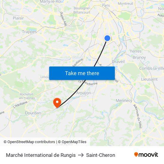 Marché International de Rungis to Saint-Cheron map