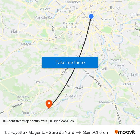 La Fayette - Magenta - Gare du Nord to Saint-Cheron map