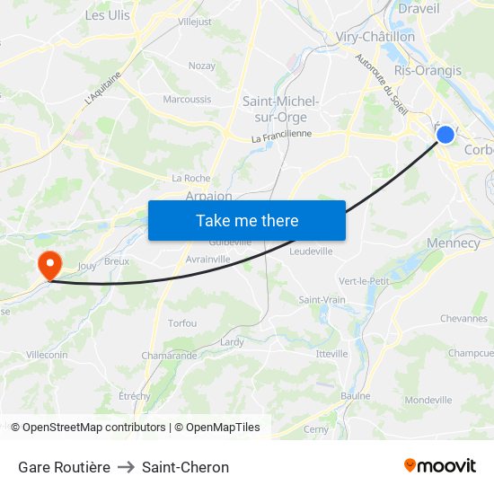 Gare Routière to Saint-Cheron map