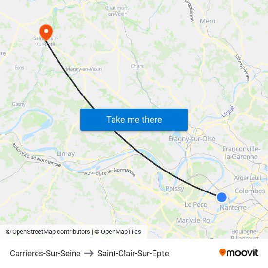 Carrieres-Sur-Seine to Saint-Clair-Sur-Epte map