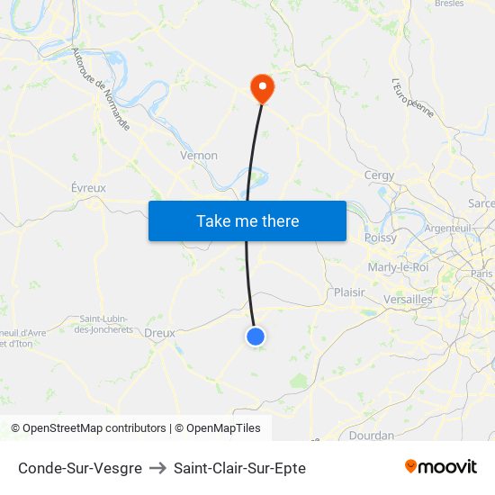 Conde-Sur-Vesgre to Saint-Clair-Sur-Epte map