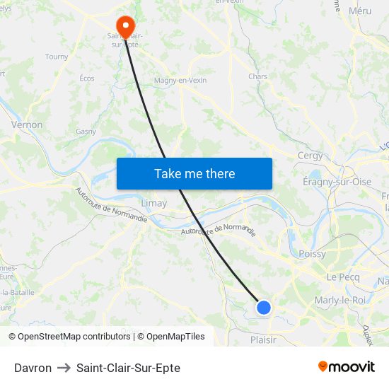 Davron to Saint-Clair-Sur-Epte map