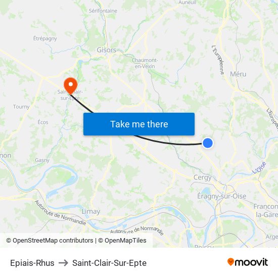 Epiais-Rhus to Saint-Clair-Sur-Epte map