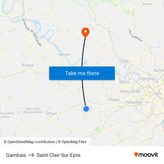 Gambais to Saint-Clair-Sur-Epte map