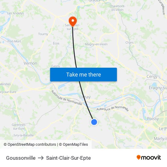 Goussonville to Saint-Clair-Sur-Epte map