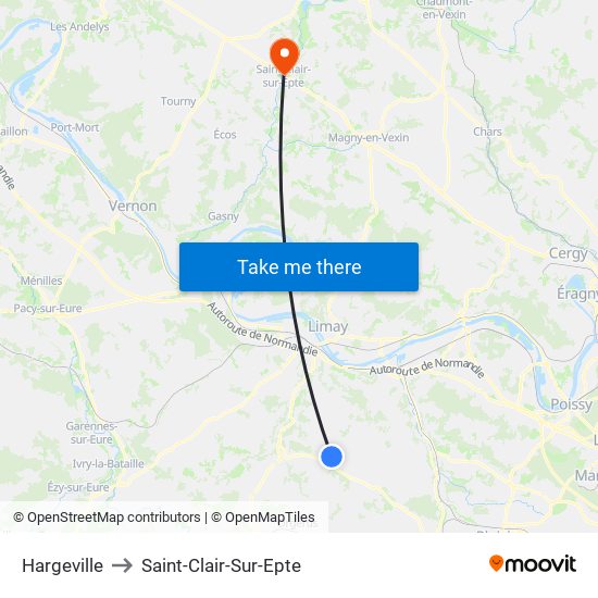 Hargeville to Saint-Clair-Sur-Epte map