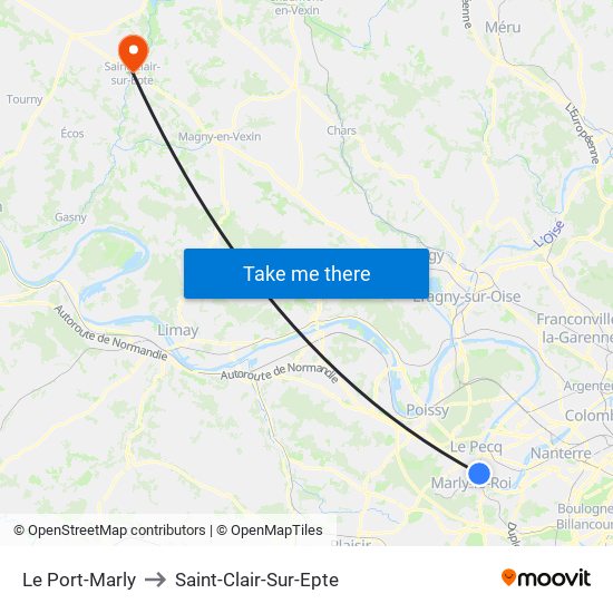 Le Port-Marly to Saint-Clair-Sur-Epte map