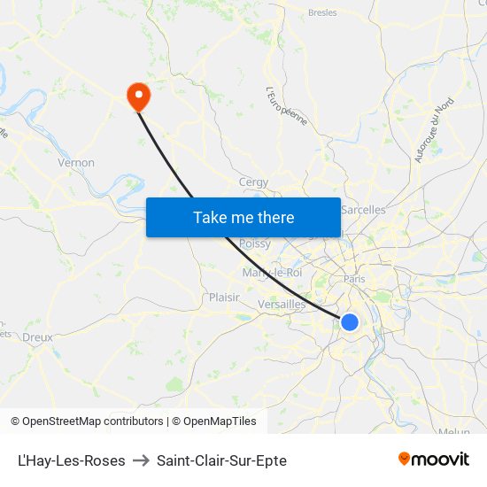 L'Hay-Les-Roses to Saint-Clair-Sur-Epte map