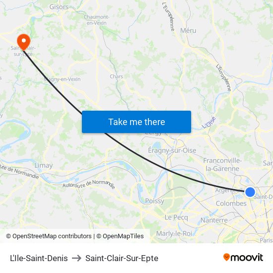 L'Ile-Saint-Denis to Saint-Clair-Sur-Epte map