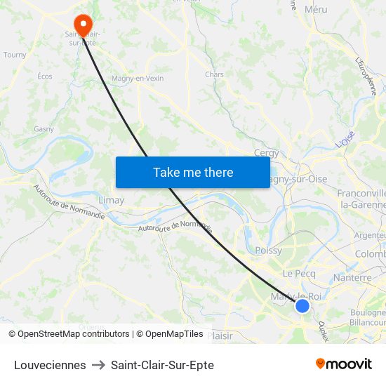 Louveciennes to Saint-Clair-Sur-Epte map
