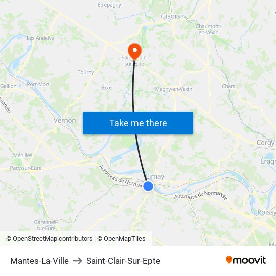 Mantes-La-Ville to Saint-Clair-Sur-Epte map