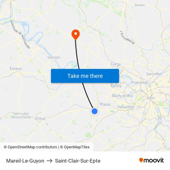 Mareil-Le-Guyon to Saint-Clair-Sur-Epte map