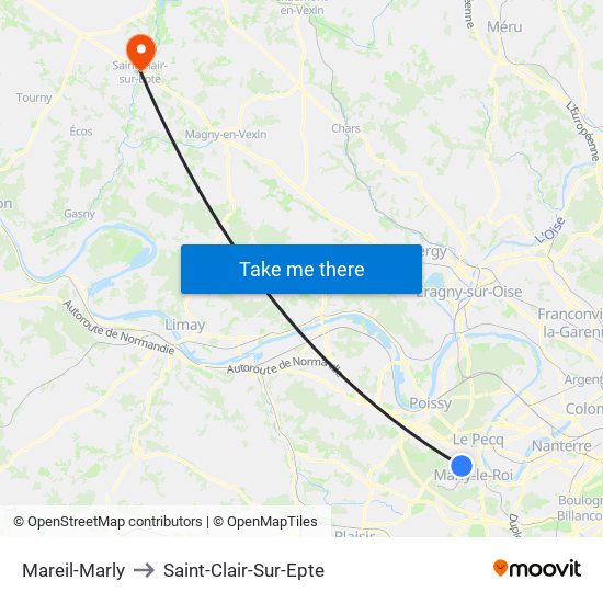 Mareil-Marly to Saint-Clair-Sur-Epte map