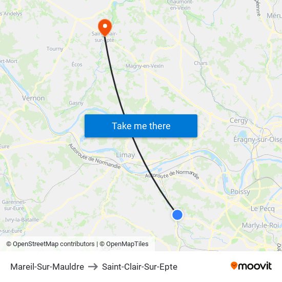 Mareil-Sur-Mauldre to Saint-Clair-Sur-Epte map