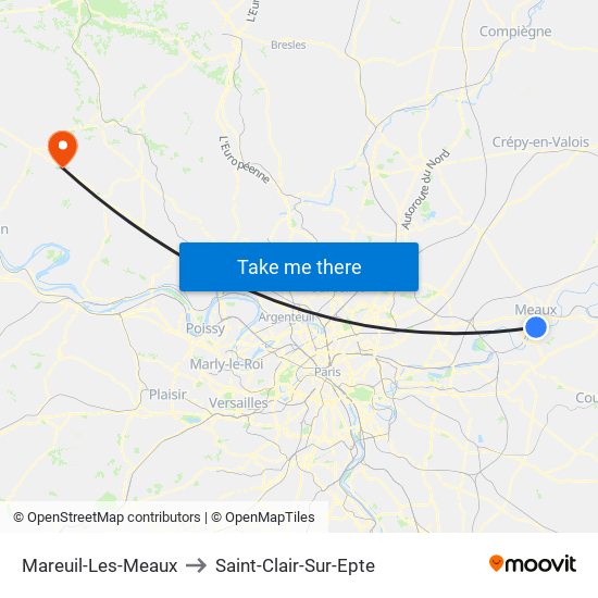 Mareuil-Les-Meaux to Saint-Clair-Sur-Epte map