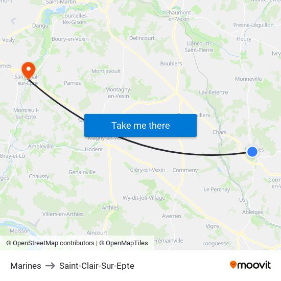 Marines to Saint-Clair-Sur-Epte map