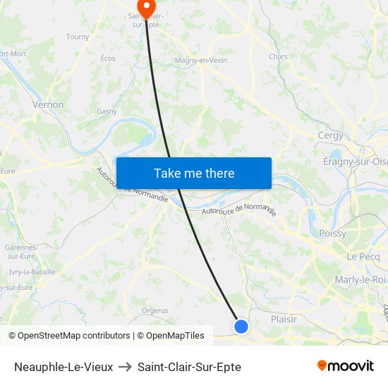 Neauphle-Le-Vieux to Saint-Clair-Sur-Epte map