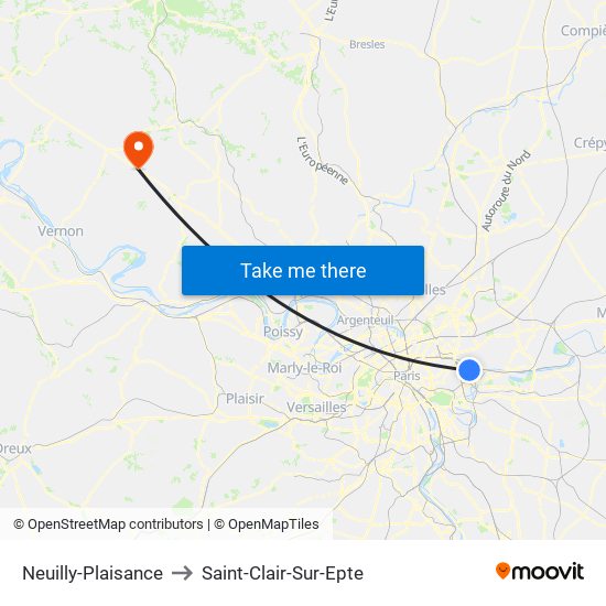 Neuilly-Plaisance to Saint-Clair-Sur-Epte map