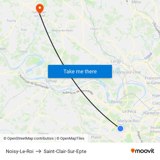 Noisy-Le-Roi to Saint-Clair-Sur-Epte map