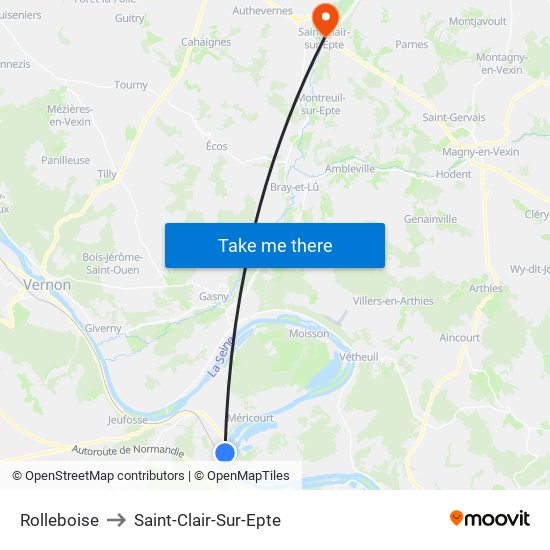 Rolleboise to Saint-Clair-Sur-Epte map