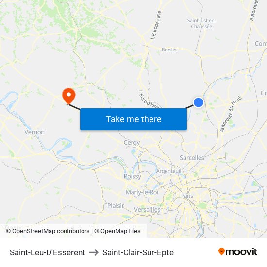 Saint-Leu-D'Esserent to Saint-Clair-Sur-Epte map