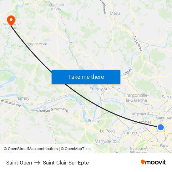 Saint-Ouen to Saint-Clair-Sur-Epte map