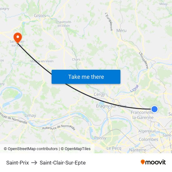 Saint-Prix to Saint-Clair-Sur-Epte map