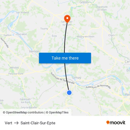 Vert to Saint-Clair-Sur-Epte map