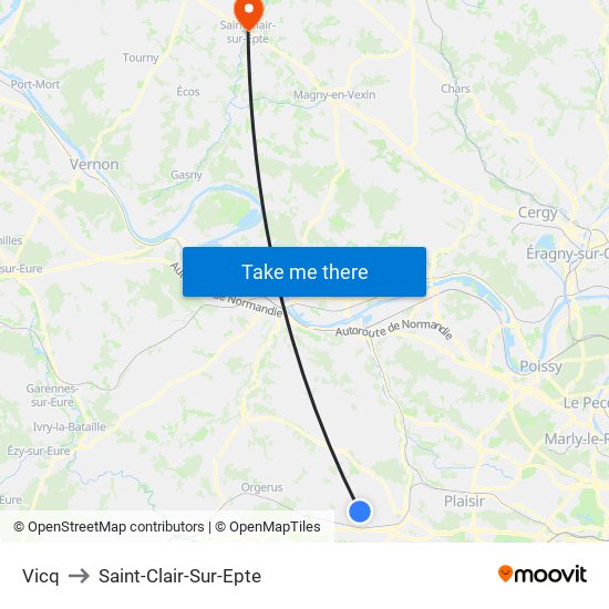 Vicq to Saint-Clair-Sur-Epte map