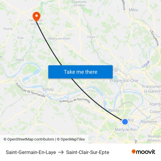 Saint-Germain-En-Laye to Saint-Clair-Sur-Epte map