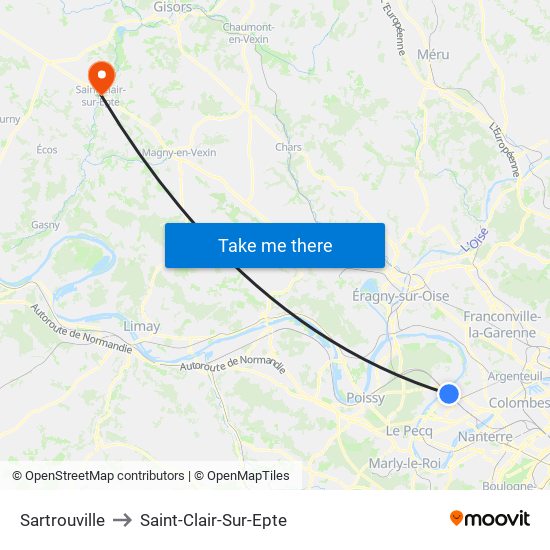 Sartrouville to Saint-Clair-Sur-Epte map