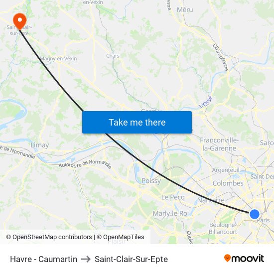 Havre - Caumartin to Saint-Clair-Sur-Epte map