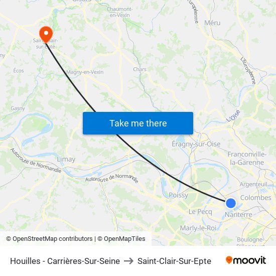 Houilles - Carrières-Sur-Seine to Saint-Clair-Sur-Epte map