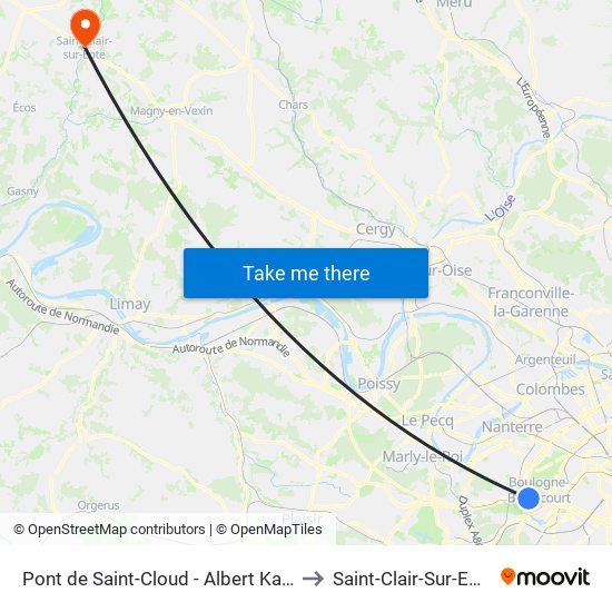 Pont de Saint-Cloud - Albert Kahn to Saint-Clair-Sur-Epte map