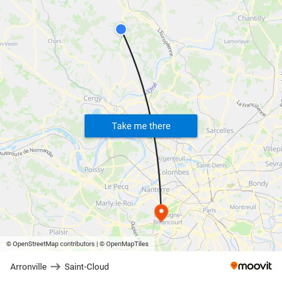 Arronville to Saint-Cloud map