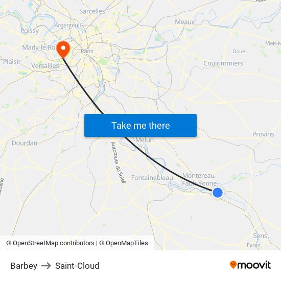 Barbey to Saint-Cloud map