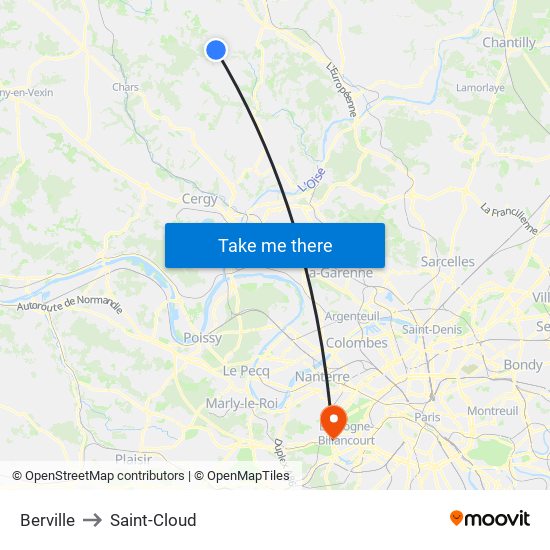Berville to Saint-Cloud map