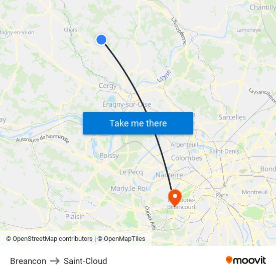 Breancon to Saint-Cloud map