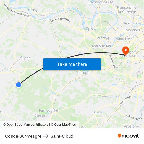 Conde-Sur-Vesgre to Saint-Cloud map