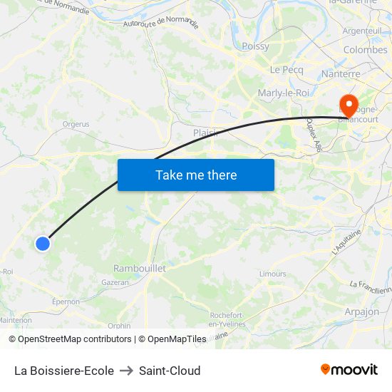 La Boissiere-Ecole to Saint-Cloud map